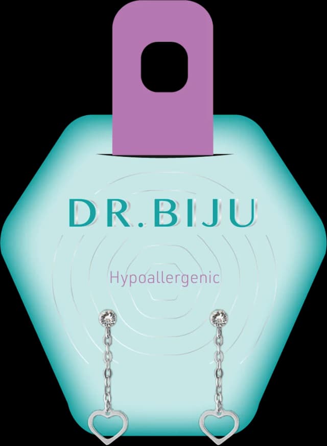 Naušnice Drop heart Crystal