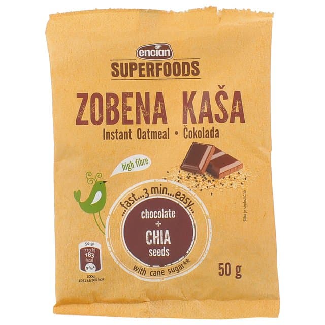 Zobena kaša s čokoladom i chia sjemenkama