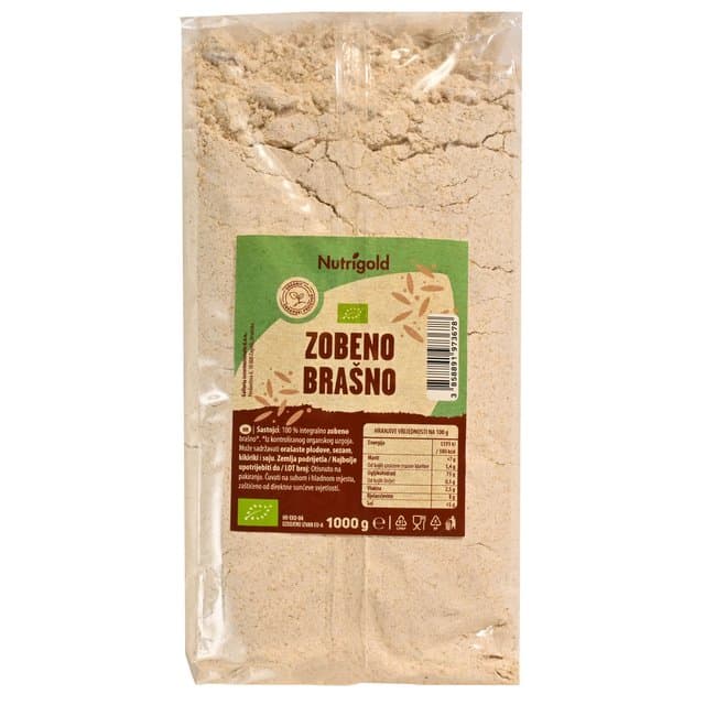 BRAŠNO ZOBENO BIO 1 KG NUTRIGOLD