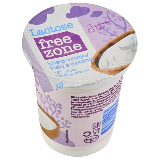 KIS VRH BEZ LAKT 18% 180g FREE ZONE