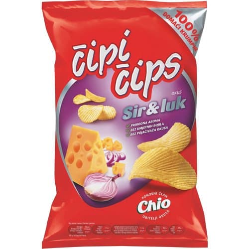 Čips s okusom sira i luka 150 g