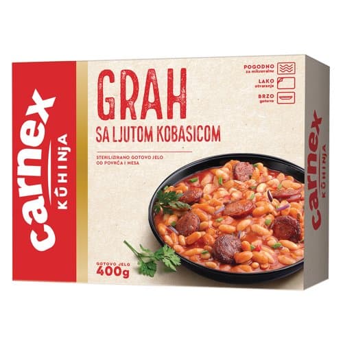 Carnex Grah s ljutom kobasicom 400g