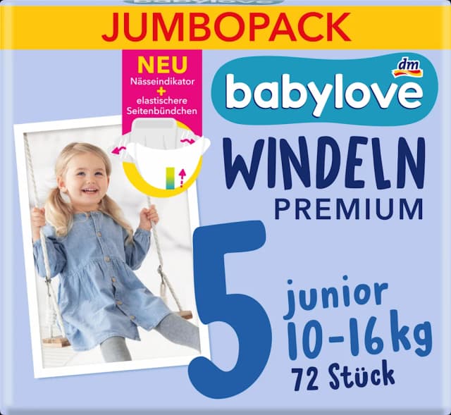 babylove pelene jumbo 5 junior 72 kom.