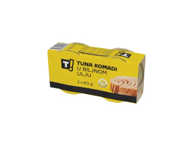 TUNA KOMADI U BILJ. ULJU 2X80 g T!