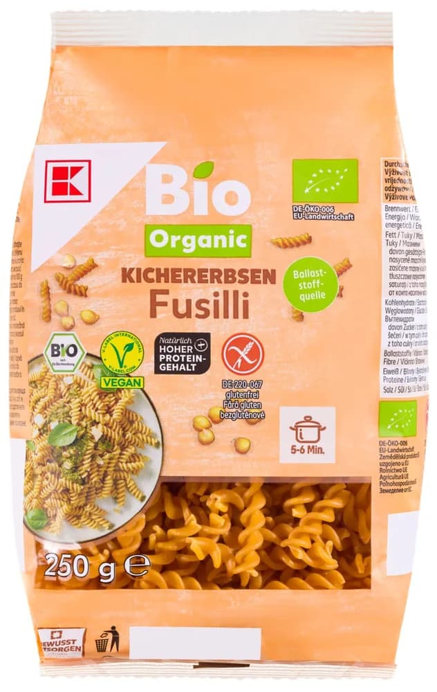 K-Bio fusilli od slanutka 250 g
