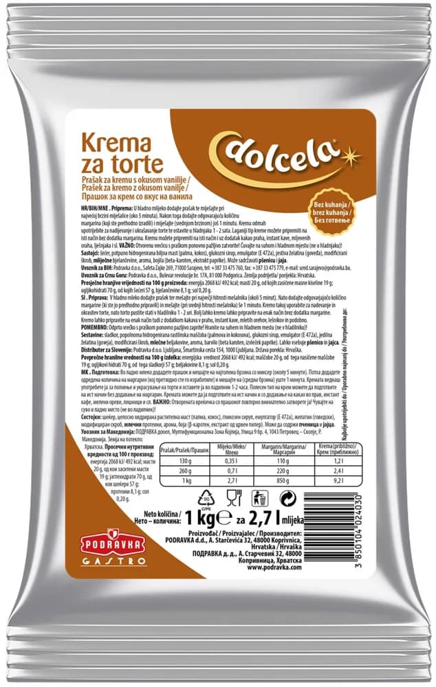 Krema za torte Dolcela