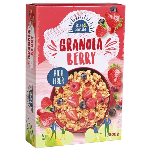 MUESLI GRANOLA RISE&SMILE RED FRUIT 300 g