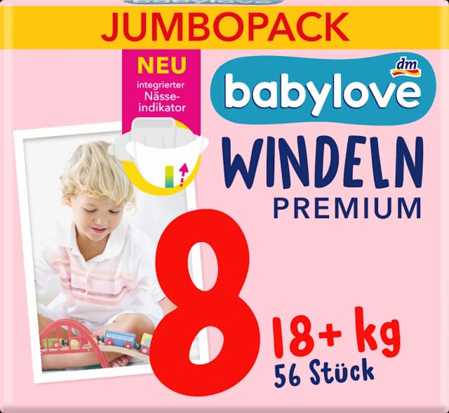 babylove premium pel. vel. 8, 56 kom. OS