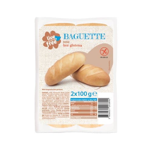 BAGUETTE MINI BEZ GLUTENA 200 G LIVE GLUTEN FREE