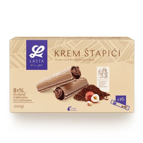 VAFL KREM ŠTAPIĆI LJEŠNJAK 400 g LAS