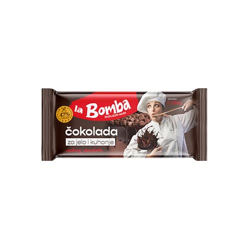 La Bomba ČOKOLADA ZA JELO I KUHANJE udio kakaa 47%, 200 g