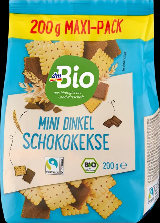 dmBio Mini čok. keksi od pira 200 g TT