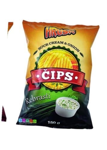 ČIPS REBRASTI 150g SOUR CREAM & ONION HRUSK