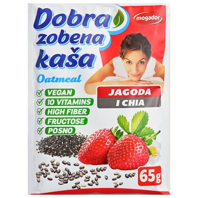 Zobena kaša jagoda i chia 65 g