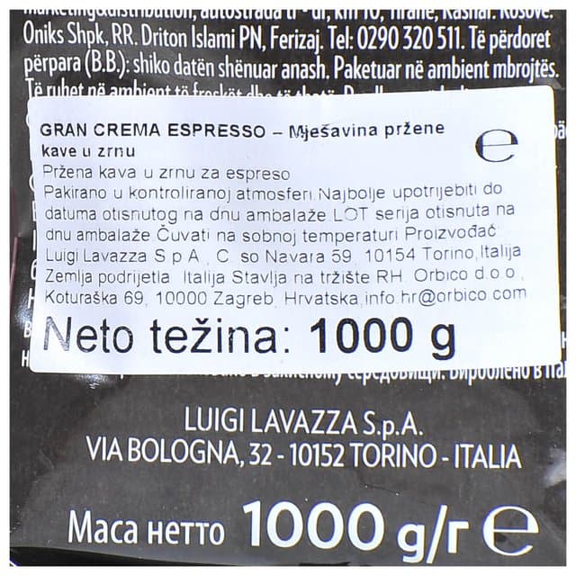 Kava Lavazza Gran Crema Espresso