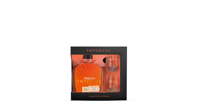 RUM BARCELO IMPERIAL 0,7 + 2 ČAŠE gift box (6)*