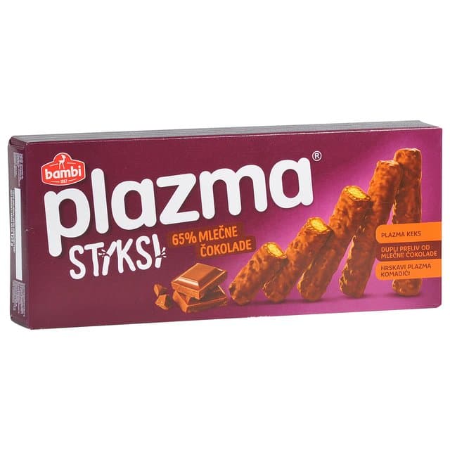 Plazma Stiksi Keks Preliven Mliječnom Čokoladom