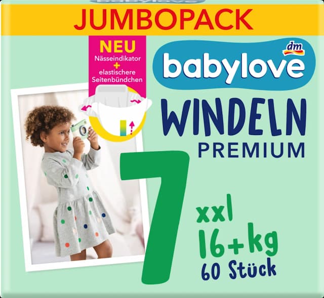 babylove prem.pel. jumbo vel. 7, 60 kom.