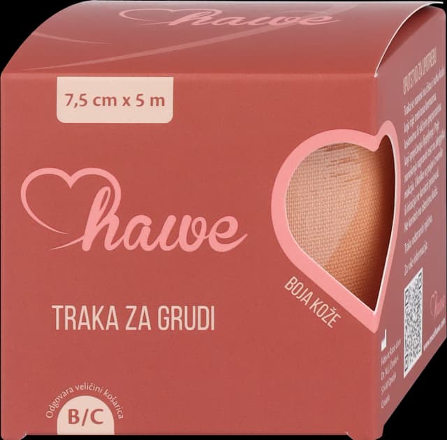 Hawe trake za grudi 7.5cmx5m bež 1kom