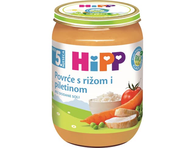 Kašica Hipp Piletina, Riža i Povrće