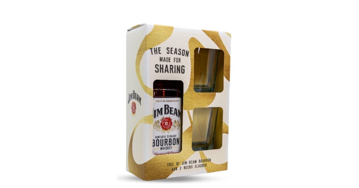 WHISKE.JIM BEAM 0,7 L + 2 ČAŠE