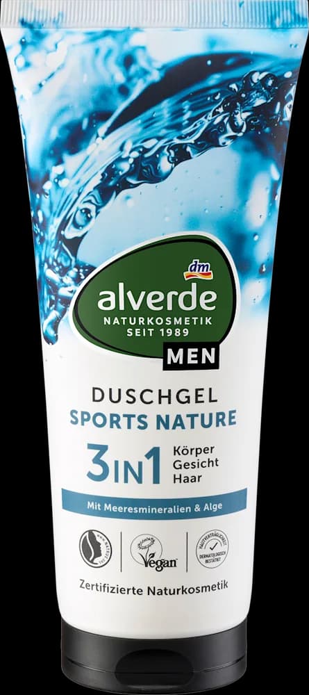 alverde MEN gel/tuš.3u1 Sports 200 ml