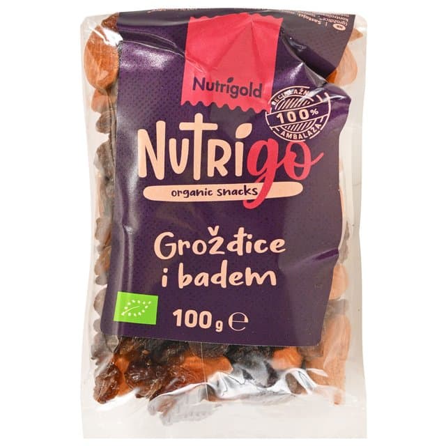 BADEM I GROŽĐ BIO SNACK 100 g NUTRIGOLD