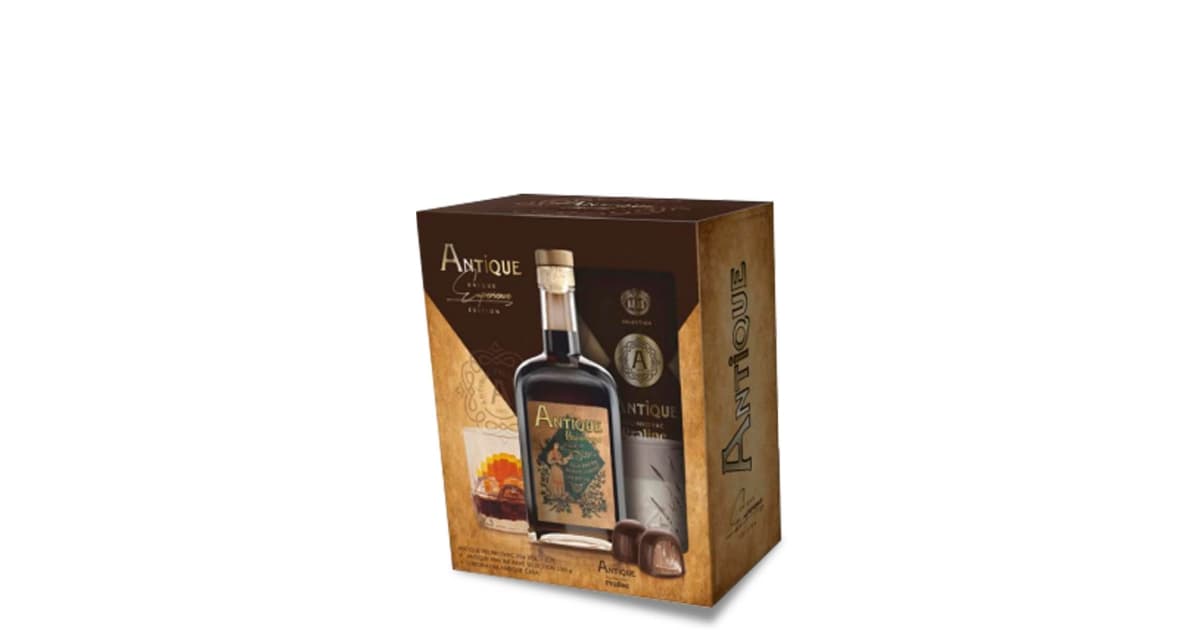 Pelinkovac Antique s pralinama i čašom