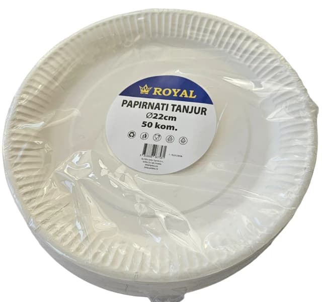 Tanjuri papirnati plitki BIO bijeli 23cm