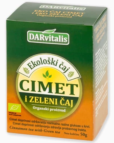 ČAJ ZELENI CIMET DARV.EKO 50 g