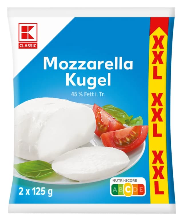KLC.Mozzarella 45% m.m. XXL 2x125 g