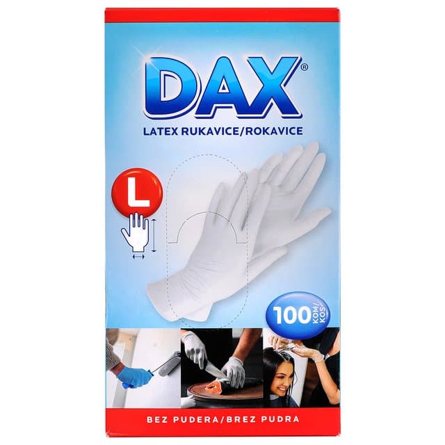 DAX RUKAVICE LATEX BEZ PUD L 100/1