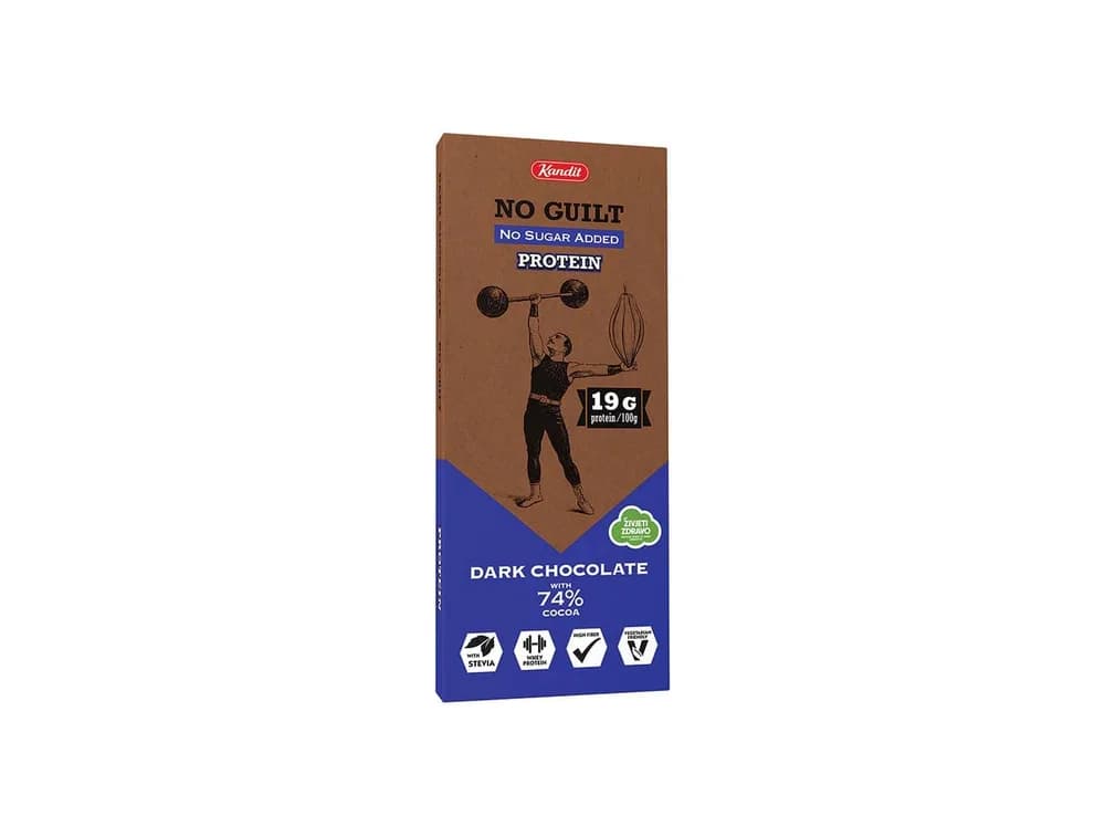 Čokolada tamna No Guilt Protein 74% kakao