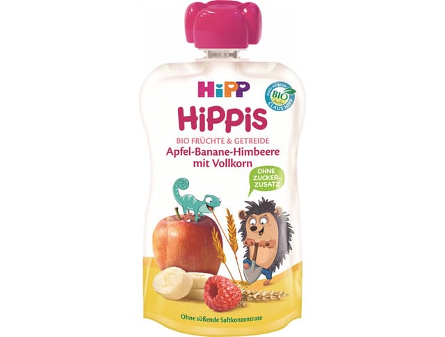 Hippis Bio Kašica Jabuka Banana Malina Žitarice