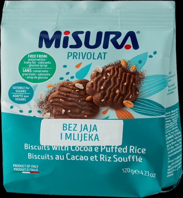 Keksi Misura kakao riža bez mlijeka