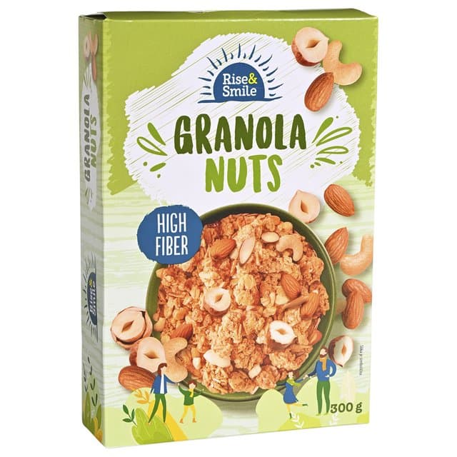 MUESLI GRANOLA RISE&SMILE NUTS 300 g
