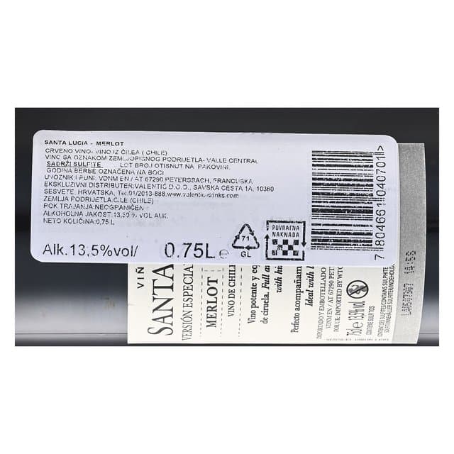 VINO MERLOT SANTA LUCIA 0.75 l