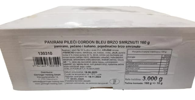 3KG PILEĆI CORDON BLUE 160G