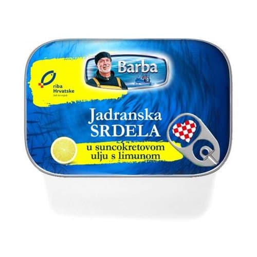 JADRANSKA SRDELA U SUNCOKRETOVOM ULJU S LIMUNOM 100 G BARBA