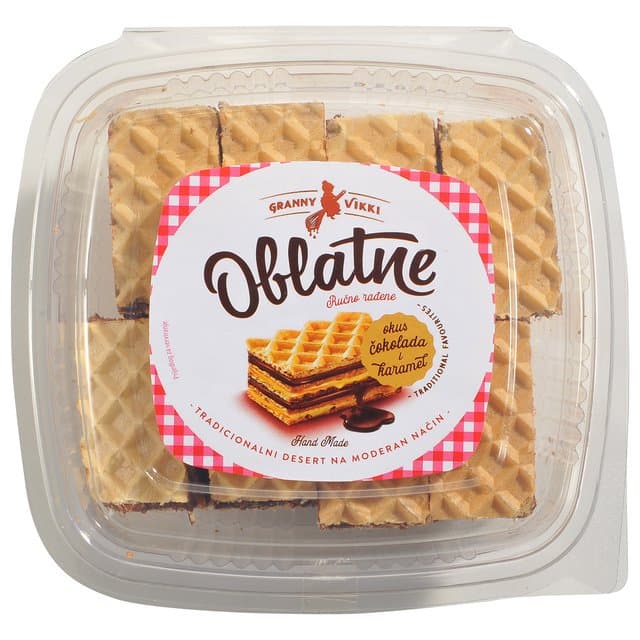Kolač oblatne s kremom čokolada-karamela