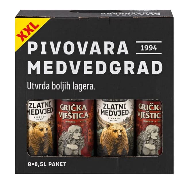 *PIVO MEDVEDGRAD 0.50L 8-PACK KOMPLET 4xZM + 4xCK