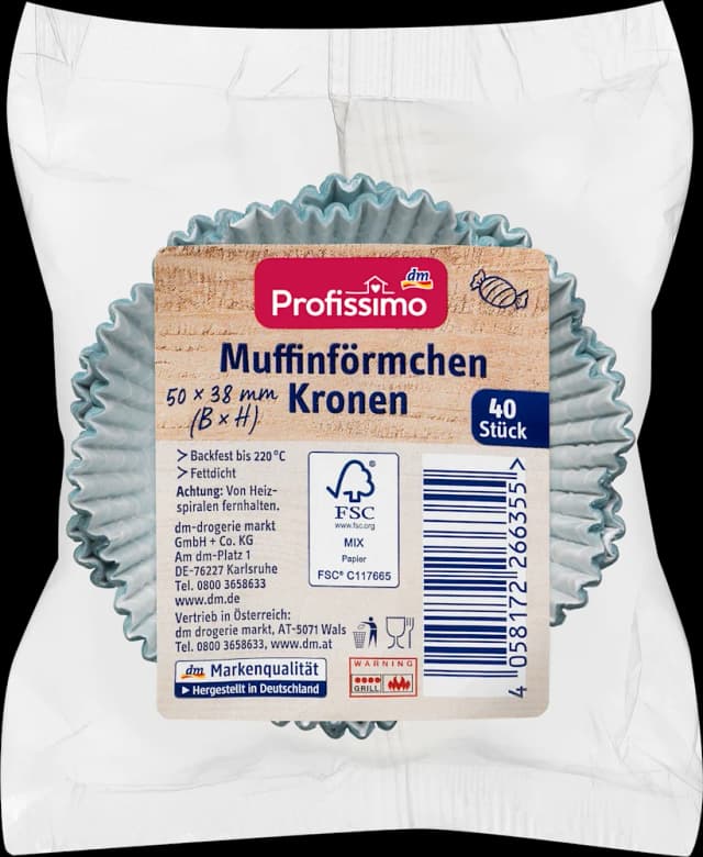 Profissimo košarice za peč.muffina 40kom