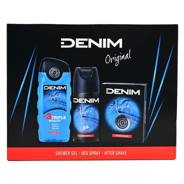 Denim Original set (gel za tuširanje, aftershave, deospray)