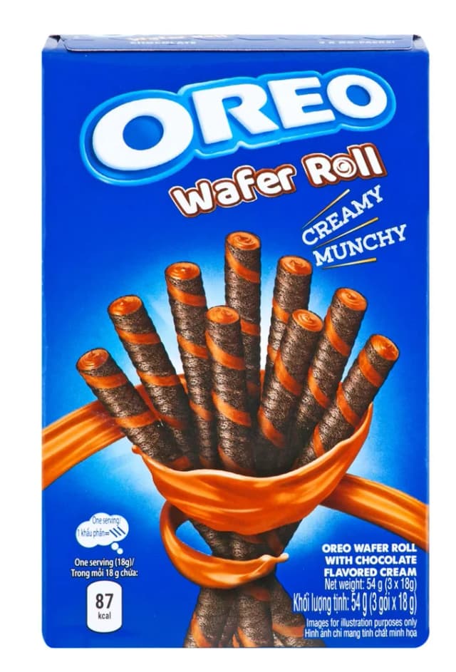 Oreo Wafer Roll okus čokolada 54 g