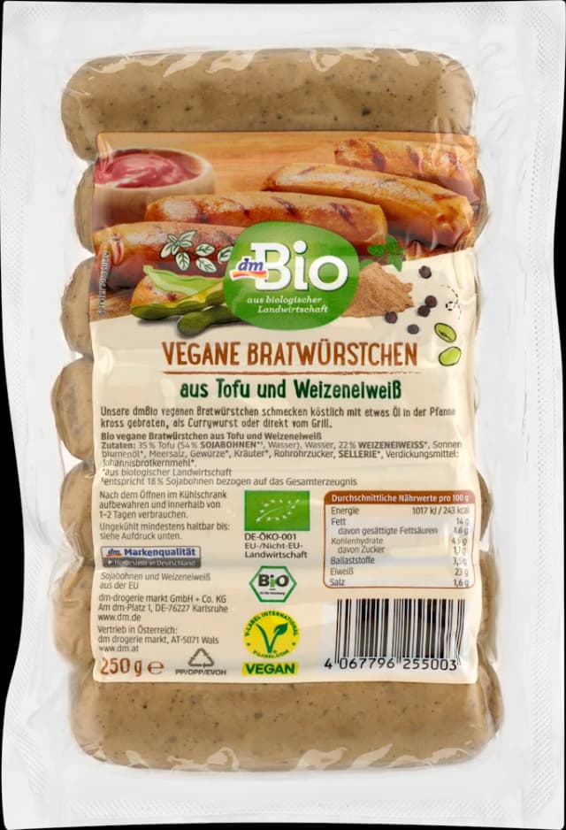 dmBio veg. kobasica za pečenje 250g