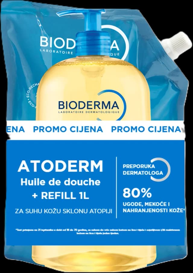 BIODERMA Atoderm ulje za tuš.1L+refil 1L