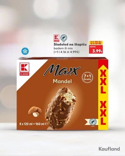 KLC.MaxxSladoledNaŠtapićuOdBadema 120 ml