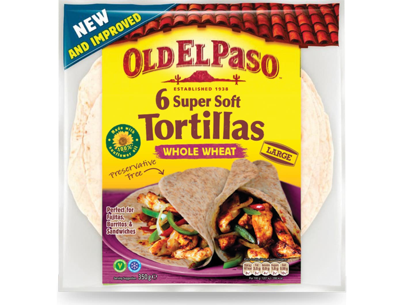 Tortilje integralne 25 cm