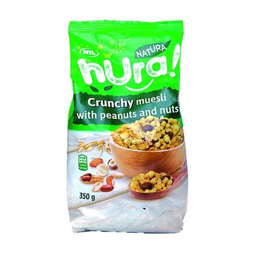 MUESLI HRSKAVI S KIKIRIKIJEM I ORAŠASTIM PLODOVIMA 350gr HURA NATURA