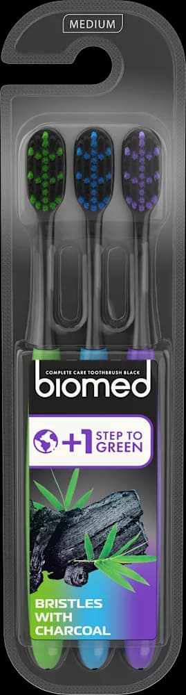 biomed četkice za zube Black Charcoal medium 3 kom.